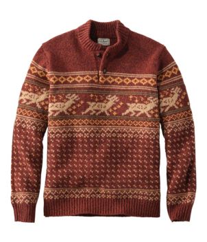 Men's L.L.Bean Classic Ragg Wool Sweater, Henley, Fair Isle