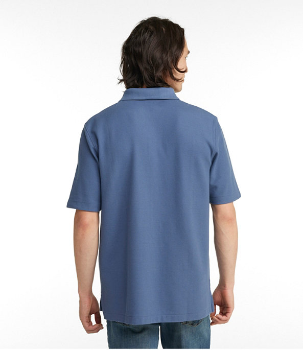 Men's Premium Double L Hemmed-Sleeve Polo with Pocket, Vintage Indigo, large image number 2