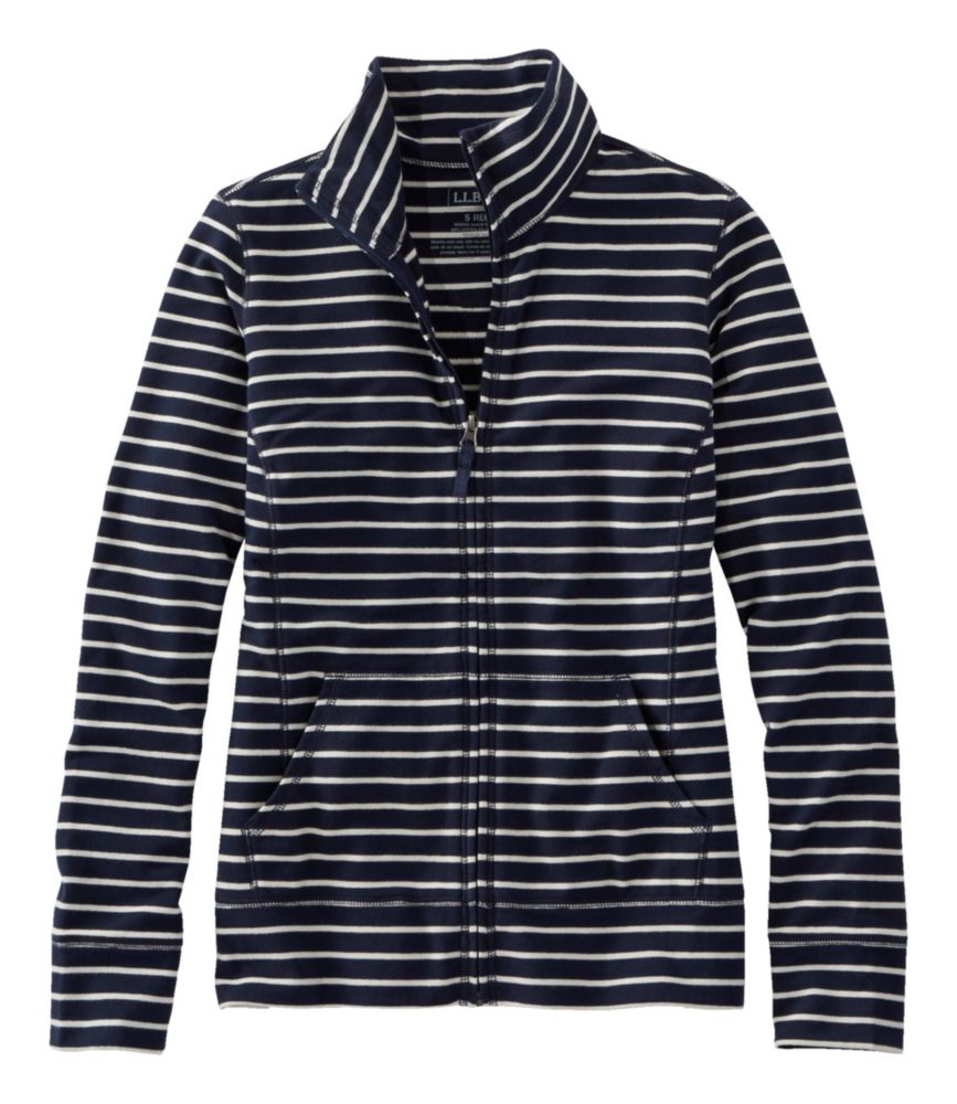 Women's Ultrasoft Sweats, Full-Zip Mock-Neck Jacket Stripe