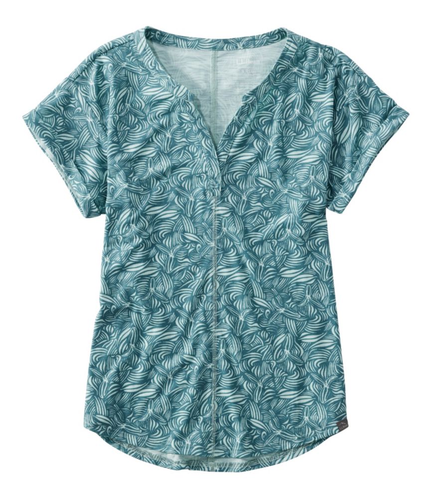 Women's Streamside Tee, Short-Sleeve Splitneck Print