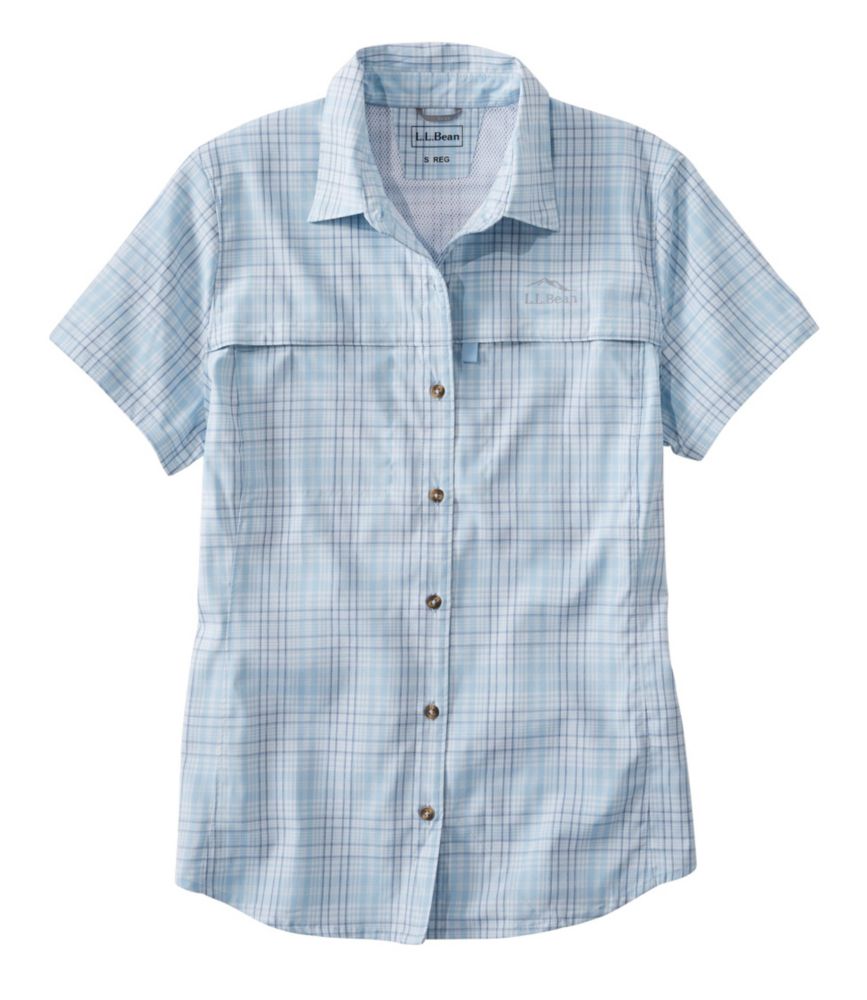 Women's Tropicwear Shirt, Plaid Short-Sleeve