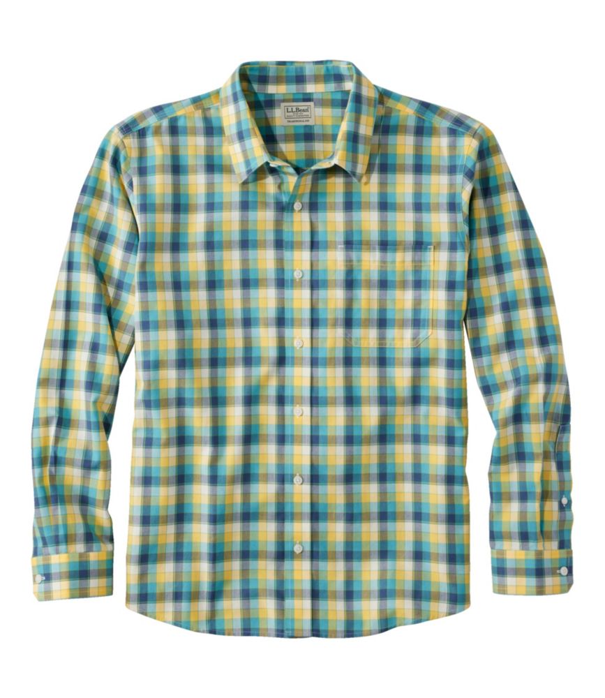 Men's Wrinkle-Free Ultrasoft Brushed Cotton Shirt, Long-Sleeve, Traditional Untucked Fit