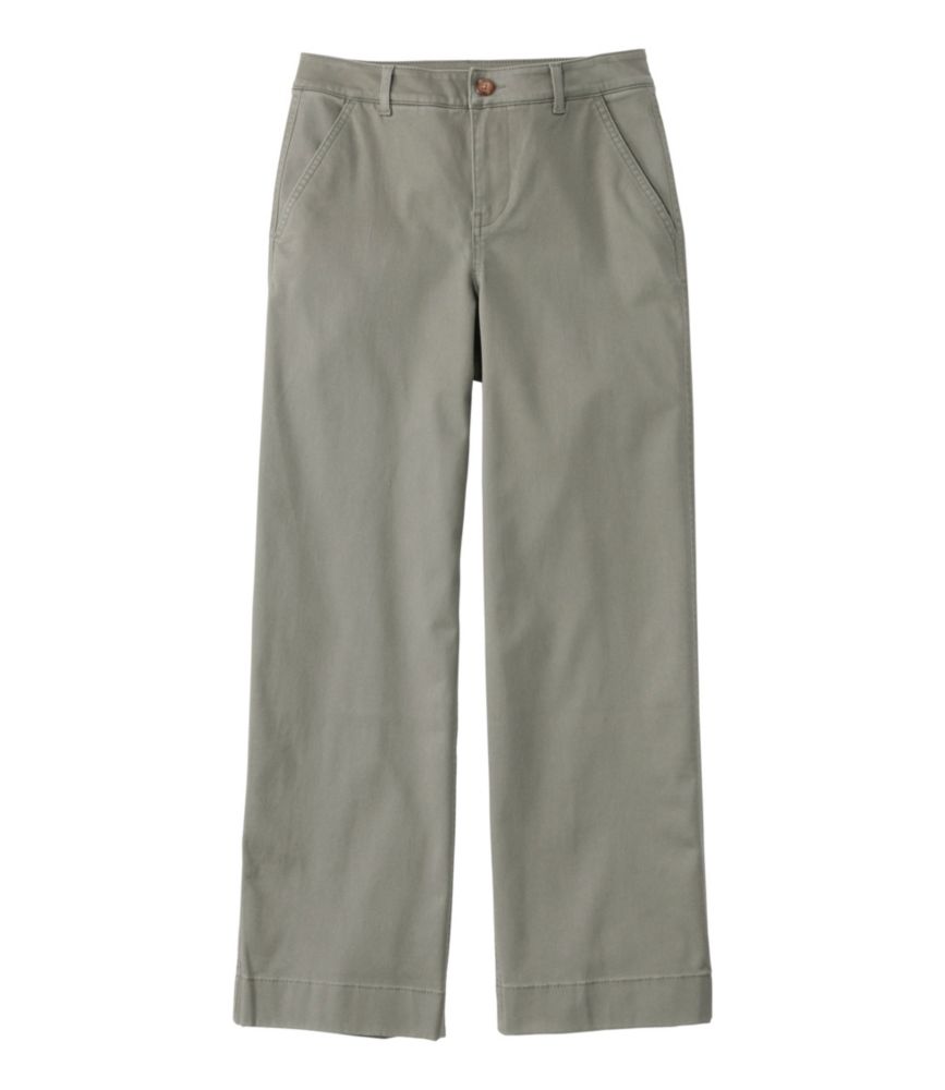 Women's Comfort Stretch Pants, Mid-Rise Wide-Leg Chino