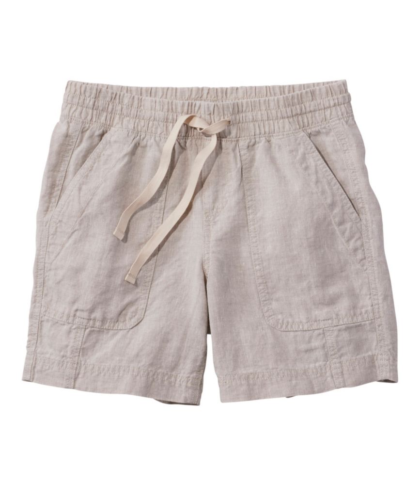 Women's Premium Washable Linen Shorts, Mid-Rise 6"