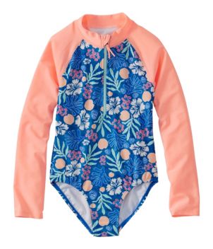 Girls' Watersports Swimwear, Rashguard One-Piece, New