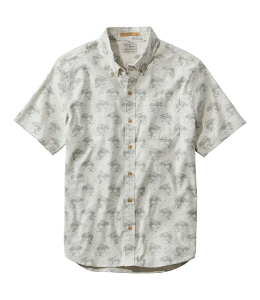 Men's Stonecoast Hemp Shirt, Short-Sleeve, Slightly Fitted Untucked Fit, Print